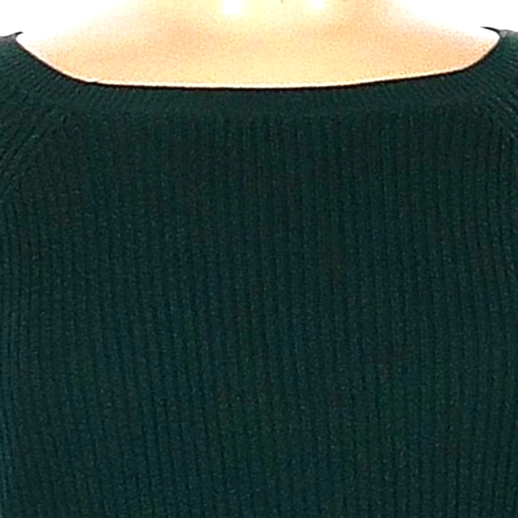 🌿 Fabulous Dark Emerald Green Ribbed Sweater Top - M - Picture 4 of 14